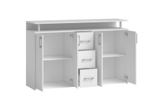 Anrichte >Drift< 4 Türen, 4 Shübe, in Weiß - 139x90x34cm (BxHxT)