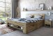 Massivholzbett >Link< Regal / Schubkästen, Liegefl. 180x200, Wildeiche - 185x88x215 (BxHxT)