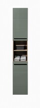 Hochschrank >Vista < 2 Türen, 6 Fächer, schilfgrün / viking oak Dekor - 34x190x31cm (BxHxT)