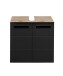 Waschbeckenunterschrank >Vista< 2 Türen, 1 Boden, schwarz / viking oak Dekor - 60x62x31 (BxHxT)