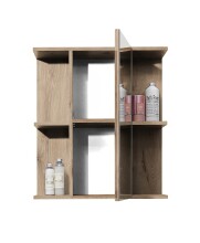Badezimmerspiegelschrank >Vista< 1 Tür, Fächer, Spiegel / viking oak Dekor - 60x71x20cm (BxHxT)