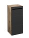 Badkommode >Vista< 1 Tür, 1 Boden, schwarz matt / viking oak Dekor - 34x72x31cm (BxHxT)
