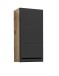 Hängeschrank >Vista< 1 Tür, 1 Boden, schwarz matt / viking oak Dekor - 34x70x23cm (BxHxT)