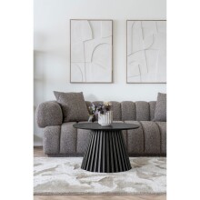 Couchtisch >Osaka< rund, in Schwarz, Eichenfurnier, MDF - 45x70cm (HxD)