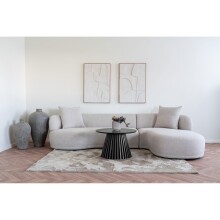 Couchtisch >Osaka< rund, in Schwarz, Eichenfurnier, MDF - 45x70cm (HxD)