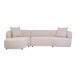 Ecksofa >Kingston< 2 Kissen, organische Form, in Beige / Naturfarben - 294x69 (BxH)