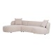 Ecksofa >Kingston< 2 Kissen, organische Form, in Beige / Naturfarben - 294x69 (BxH)