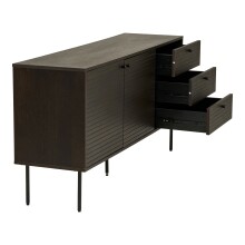 Sideboard >Kyoto< 2 Türen, 3 Schübe, in Eiche furniert "geräuchert" - 150x74x40 (BxHxT)