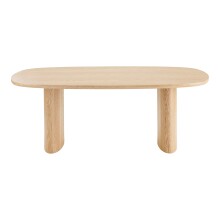 Esstisch >Serra< oval mit Wangenfuß, in Eschenfurnier, MDF - 110x75x210cm (BxHxT)