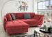 Polsterecke >Allin< Schlaffunktion, 6 Kissen, Bezug rot / anthrazit - 250x66x190 (BxHxT)