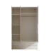 Kleiderschrank >Spice< 3 Türen, 4 Schübe, in Weiß / Weiß Hochglanz - 126x208x57 (BxHxT)