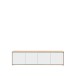 Lowboard >Skelpe< 4 Türen, Weiß/ Artisan Eiche Dekor - 188,3x49,7x42cm (BxHxT)