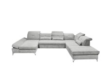 Wohnlandschaft >MELFI< Schlaffunktion, Stauraum, Bezug schlammfarbig - 350x73x245 (BxHxT)