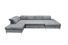 Wohnlandschaft >MELFI< Schlaffunktion, Stauraum, Bezug anthrazit - 350x73x245 (BxHxT)