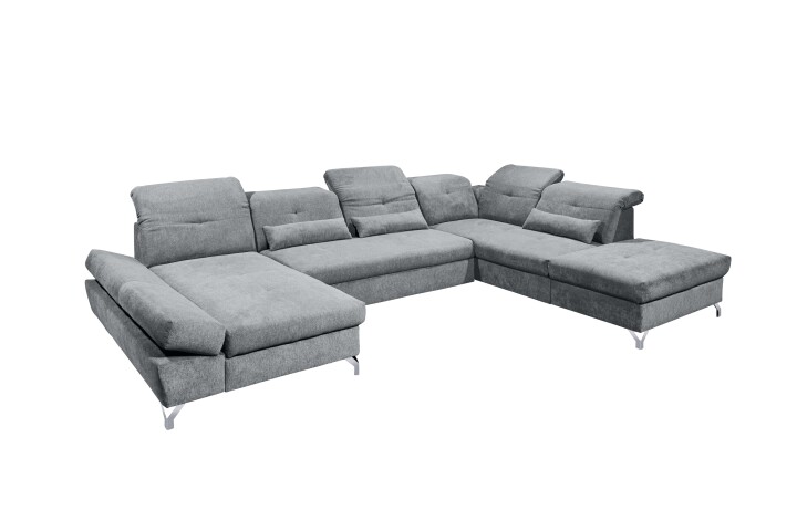 Wohnlandschaft >MELFI< Schlaffunktion, Stauraum, Bezug anthrazit - 350x73x245 (BxHxT)