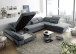 Wohnlandschaft >MELFI< Schlaffunktion, Stauraum, Bezug anthrazit - 350x73x245 (BxHxT)