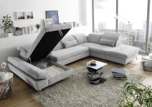Wohnlandschaft >MELFI< Schlaffunktion, Stauraum,...