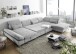 Wohnlandschaft >MELFI< Schlaffunktion, Stauraum, Bezug silver - 350x73x245 (BxHxT)