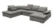 Wohnlandschaft >WAYNE< Schlaffunktion, Stauraum, Bezug stone - 380x81x240 (BxHxT)