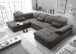 Wohnlandschaft >WAYNE< Schlaffunktion, Stauraum, Bezug stone - 380x81x240 (BxHxT)