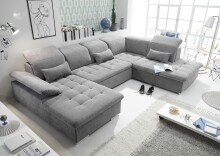 Wohnlandschaft >WAYNE< Schlaffunktion, Stauraum,...