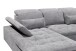 Wohnlandschaft >WAYNE< Schlaffunktion, Stauraum, Bezug dark grey - 380x81x240 (BxHxT)