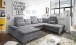 Wohnlandschaft >NALO< Schlaffunktion, Kopfstützen, Bezug stone - 324x103x219 (BxHxT)