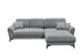 Wohnlandschaft >BERN< Schlaffunktion, Bettkasten, Bezug grey - 281x91x189 (BxHxT)
