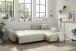 Wohnlandschaft >BERN< Schlaffunktion, Bettkasten, Bezug Farbe Ivory - 281x91x189 (BxHxT)