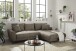 Wohnlandschaft >BERN< Schlaffunktion, Bettkasten, Bezug Farbe espresso - 281x91x189 (BxHxT)
