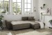 Wohnlandschaft >BERN< Schlaffunktion, Bettkasten, Bezug Farbe espresso - 281x91x189 (BxHxT)