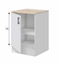 Miniküche >KIRA< in Weiß / Eiche Dekor - 160x211x60 (BxHxT)