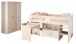 Jugendzimmer-Set >Charly 6< Funktion-Hochbett und Kleiderschrnak in Akazie Dekor / Weiß