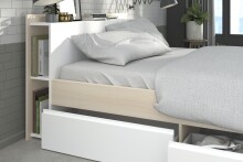 Jugendzimmer-Set >Most 72< Stauraumbett, Kleiderschrank, in Akazie Dekor / Weiß