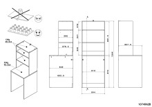 Mehrzweckschrank-Set >Laundry 5< in Jackson Eiche Dekor / Weiß
