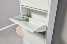 Schuhkipper >Bert< 3 Klappen, 6 paar Schuhe, weiß, Metall - 51x104x16cm (BxHxT)