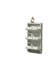 Schuhkipper >Bert< 3 Klappen, 6 paar Schuhe, weiß, Metall - 51x104x16cm (BxHxT)