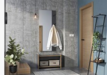 Garderobe >1205< (2-teilig) Bank + Paneel, Graphit...