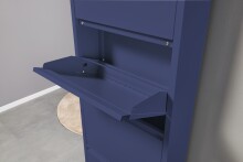 Schuhkipper >Bert< 3 Klappen, 6 paar Schuhe, in blau, Metall  - 51x104x16cm (BxHxT)