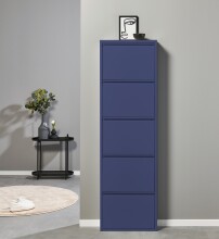 Schuhkipper >Bert< 5 Klappen, 10 paar Schuhe, in blau, Metall  - 51x170x16cm (BxHxT)