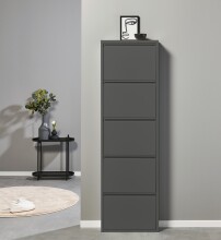 Schuhkipper >Bert< 5 Klappen, 10 paar Schuhe, in anthrazit, Metall - 51x170x16cm (BxHxT)