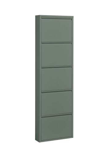 Schuhkipper >Bert< 5 Klappen, 10 paar Schuhe, in salbei, Metall - 51x170x16cm (BxHxT)