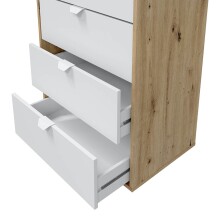 Schlafzimmer-Set >GARONA< (2-teilig) Schrank + Kommode, Nodi Eiche Dekor / Artik Weiß
