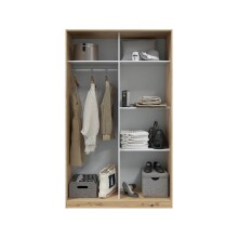 Schlafzimmer-Set >GARONA< (2-teilig) Schrank + Kommode, Nodi Eiche Dekor / Artik Weiß