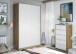 Schlafzimmer-Set >GARONA< (2-teilig) Schrank + Kommode, Nodi Eiche Dekor / Artik Weiß