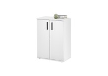 Kommode >BC 1040<  2 Drehtüren, 1 Einlegeboden, weiß - 60x83x35cm (BxHxT)