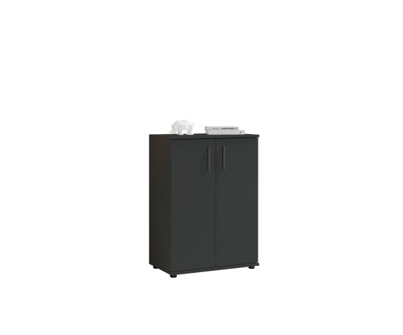 Kommode >BC 1040< 2 Türen, 1 Boden, anthrazit - 60x83x35cm (BxHxT)