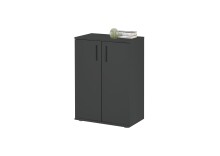 Kommode >BC 1040< 2 Türen, 1 Boden, anthrazit - 60x83x35cm (BxHxT)