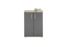 Kommode >BC 1040< 2 Türen, 1 Boden, viking oak Dekor / grau - 60x83x35cm (BxHxT)