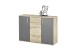 Sideboard >BC 1040< 2 Türen, 4 Schubladen, viking oak Dekor / grau - 120x83x35cm (BxHxT)